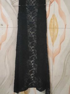 Black Lace Long Vest