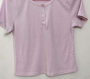 Light Levender Half Sleeves Top