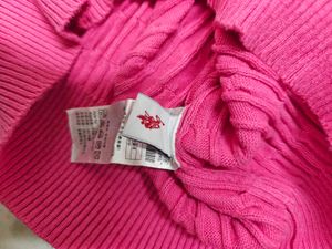 Us polo assn.  Pink Cable Knit Sweater
