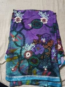 Vibrant Floral Print Saree