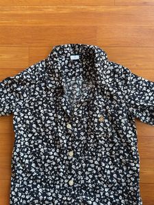 Cute Floral Print Button-Up Shirt