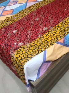 Vibrant Printed Saree with Embellishments