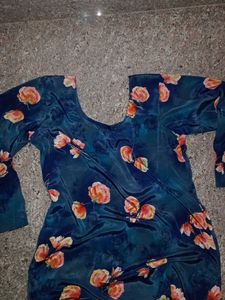 Floral Print soft silk touser kurti