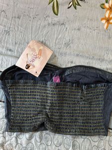 Denim Bustier Crop Top