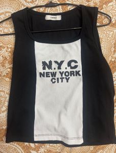NYC Graphic Ribbed Tank Top