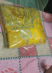 Embroidered Yellow Kurta