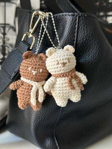 Cute Crochet Teddy Bear with Scarf(1 pc)
