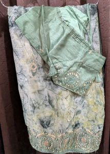 Beautiful Green Saree with Blouse