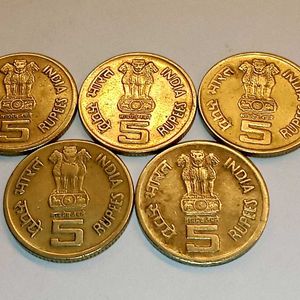 Set Of 5 Five Rupee C.Subramaniam Centenary Coins