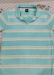 MAX Men’s Mint Green Striped Polo T-Shirt |