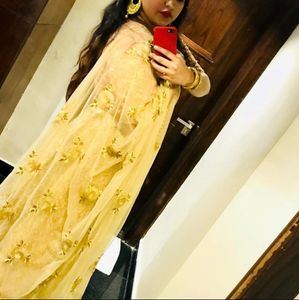 Stunning Golden Lehenga with Intricate Embellishme