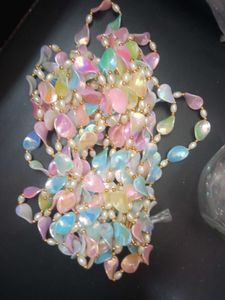 Iridescent Beaded Necklace with Pearls