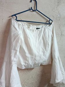 BARDOT Partywear Cropped Top White Premium