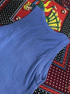 Blue Ribbed Tank Top