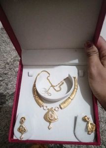 Elegant Gold Necklace &amp; Earring Set