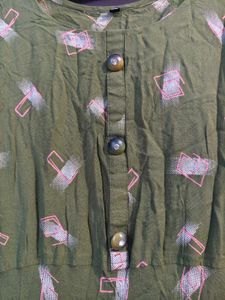 Green Printed Kurta