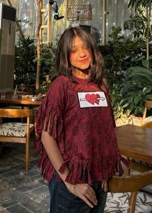 Red Heart Print Top