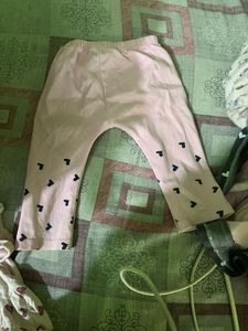Cute Pink Heart Print Baby Girl Outfit