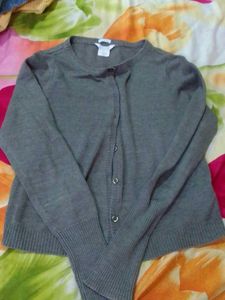 Classic Grey Button-Up Cardigan