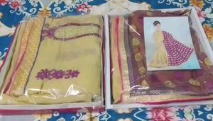 Two Saree Combo Lehenga Type 😍