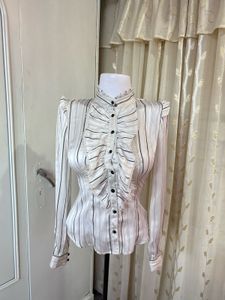 Chic Striped Ruffle Blouse