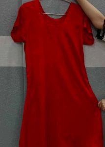 Red &amp; Gold Polka Dot Kurta Set with Dupatta