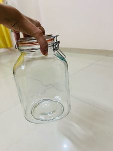 Large Vintage  Glass Clip Lid Jar