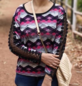 Purple Multi Colour Top