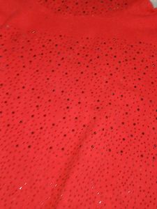 Red Turtleneck Knit Sweater