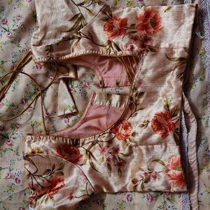 Retro Floral Chiffon Fabric