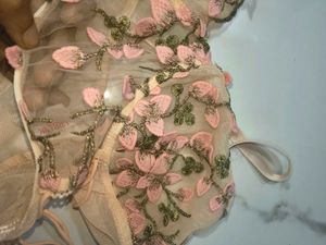 Urbanic savana Sheer Embroidered Lingerie Set