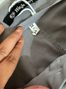 Stylish Grey Cargo Wide-Leg Pants