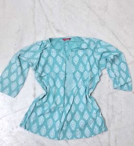 Beautiful Teal Printed Kurta