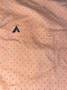 Stylish Men's Peach Polka Dot Shirt