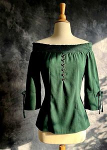 Elegant Off-Shoulder Emerald Green Top