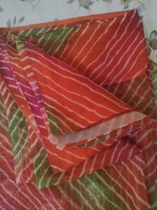Vibrant Leheriya Saree with Sequins