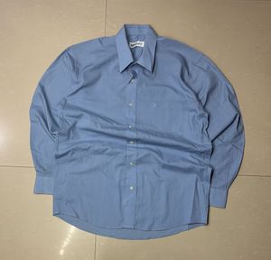 Classic Blue Long Sleeve Button-Up Shirt