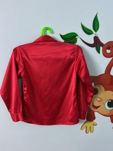 Party Wear Satin Marron Shirt For Boys