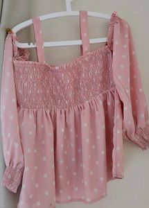 Pink Polka Dot Top