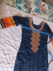 Stylish Blue &amp; Orange Kurta