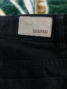 Unique Graphic Print Black Jeans