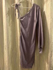 Shoulder Ribbed Mini Dres
