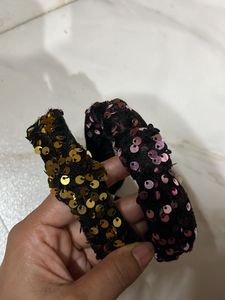 2 Sparkly Sequin Headbands