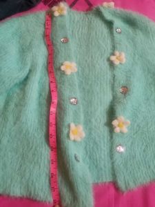 Fluffy Mint Green Cardigan co-ord set