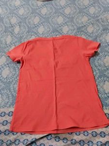 Cute Coral T-Shirt with Sequins