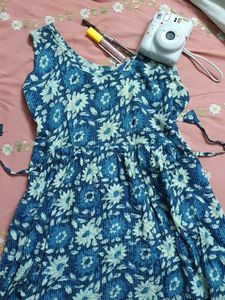 Printed Short Blue Kurti