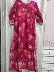 Pink Tie-Dye Print Kurta