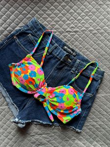 Retro Floral Bikini Top