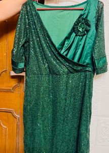 Sparkling Emerald Green Sequined Dress