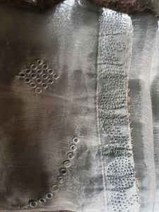 silver colour saree